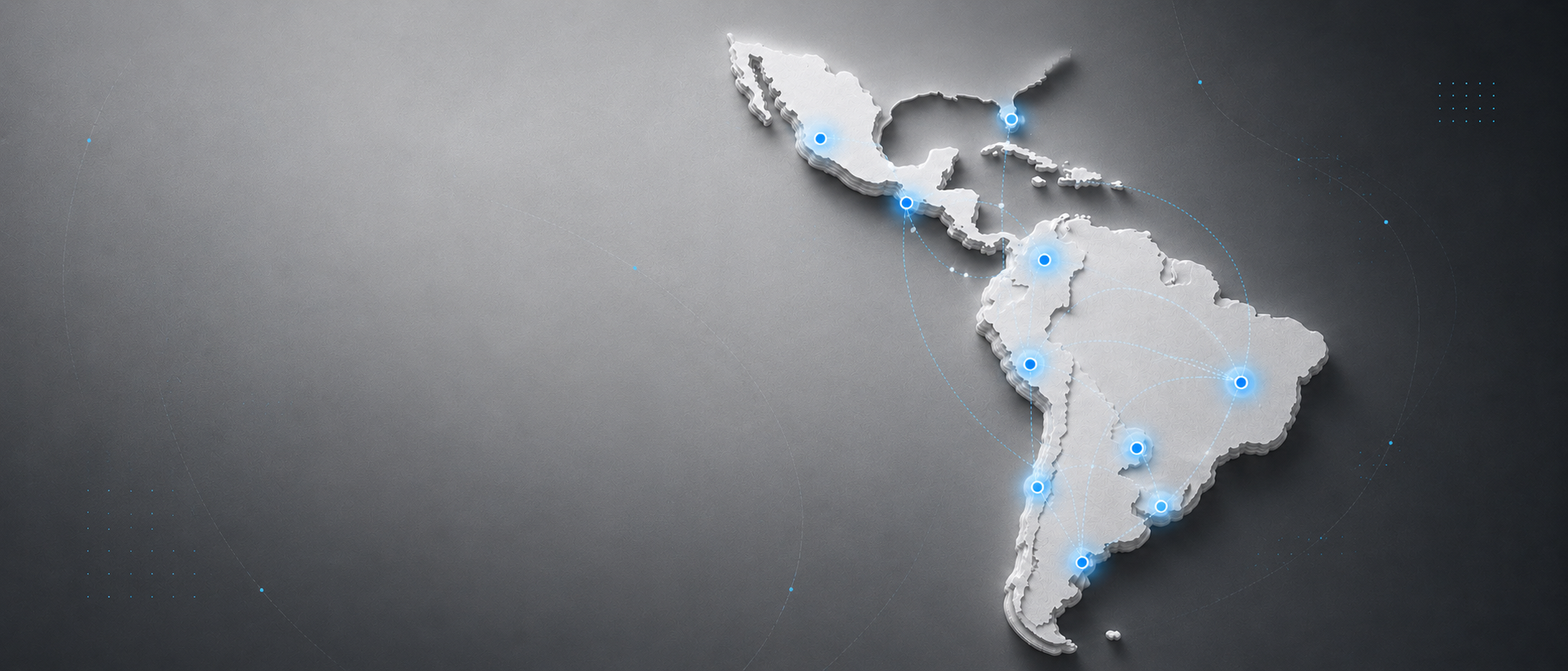 Mapa en relieve de Latinoamérica